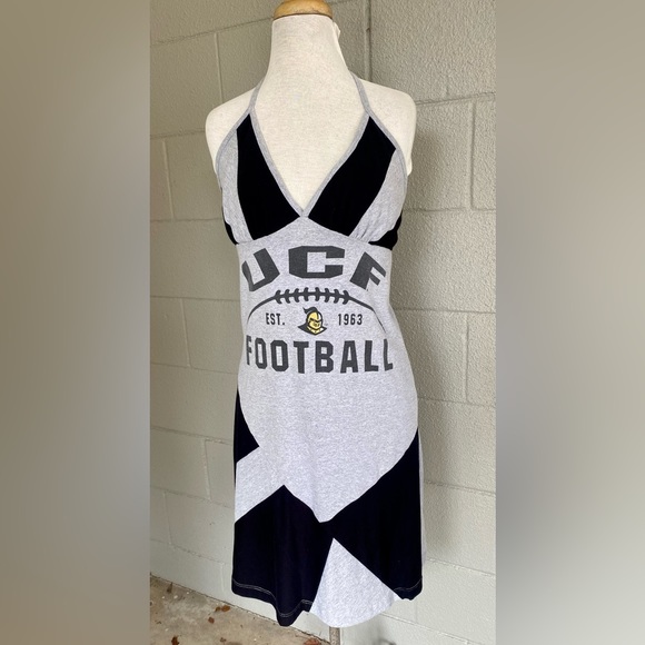 UCF Univ of Central FL Knights Halter Top Game Day Dress Upcycled T-Shirts Sz M - Picture 1 of 7